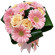 букет из кремовых роз и розовых гербер. Танзания